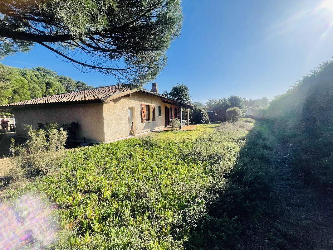 Maison plain-pied à vendre à Biscarrosse Plage avec grand terrain piscinable, garage aménagé et fort potentiel