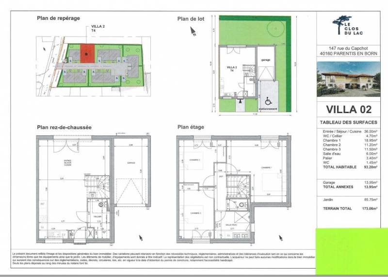 Vendu : VILLA T4 NEUVE PARENTIS EN BORN PROCHE DU LAC